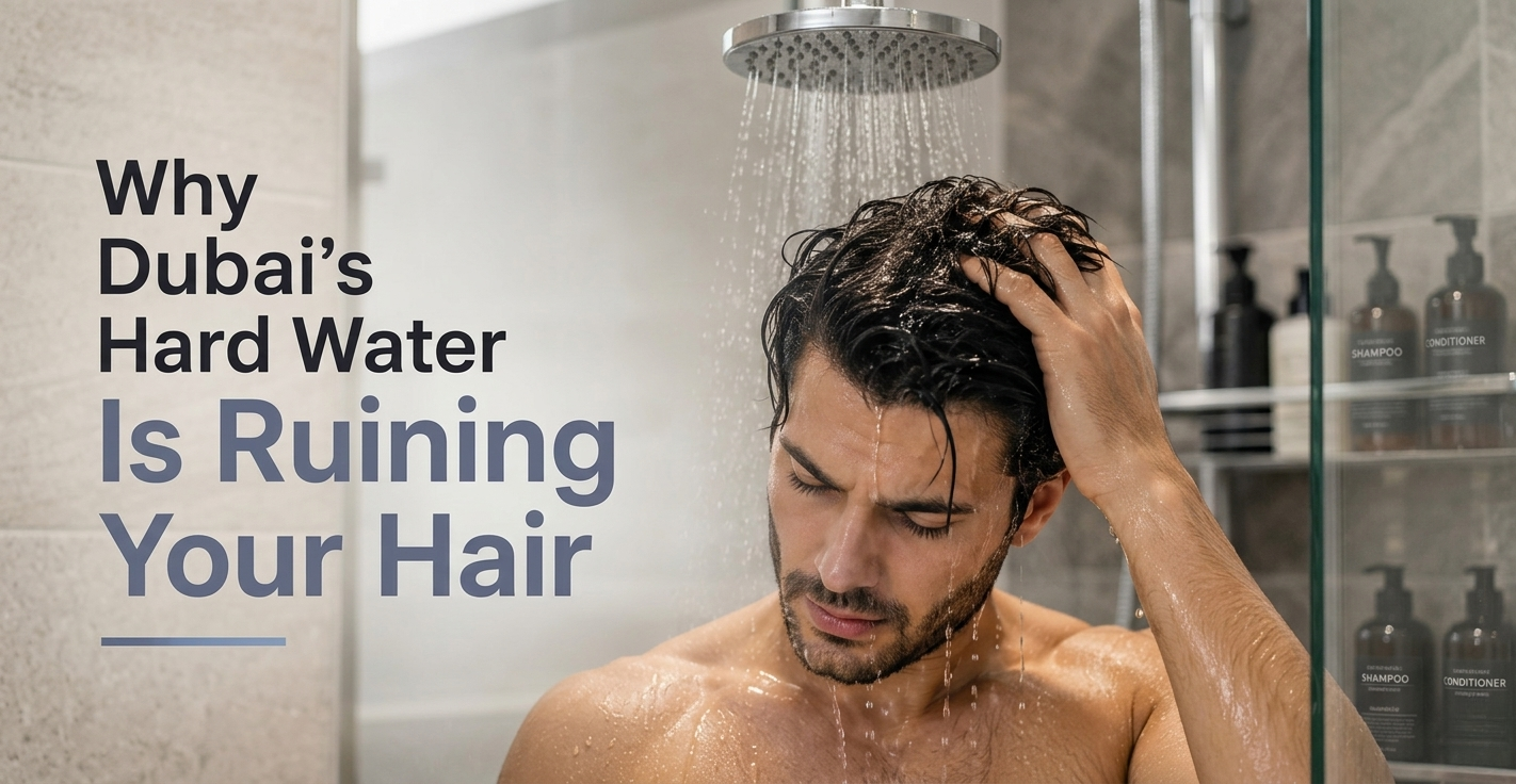 Dubai hard water effects on hair mineral buildup damage explained UAE 2026 
