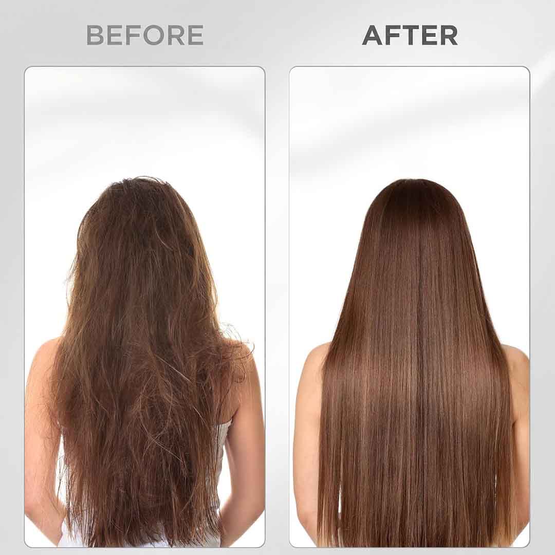 Before and after Mielle Rosemary Conditioner UAE hair repair results
