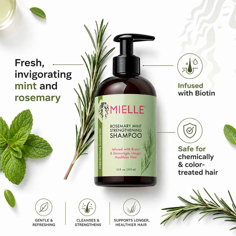 Mielle shampoo ingredients biotin rosemary mint and certified organic oils